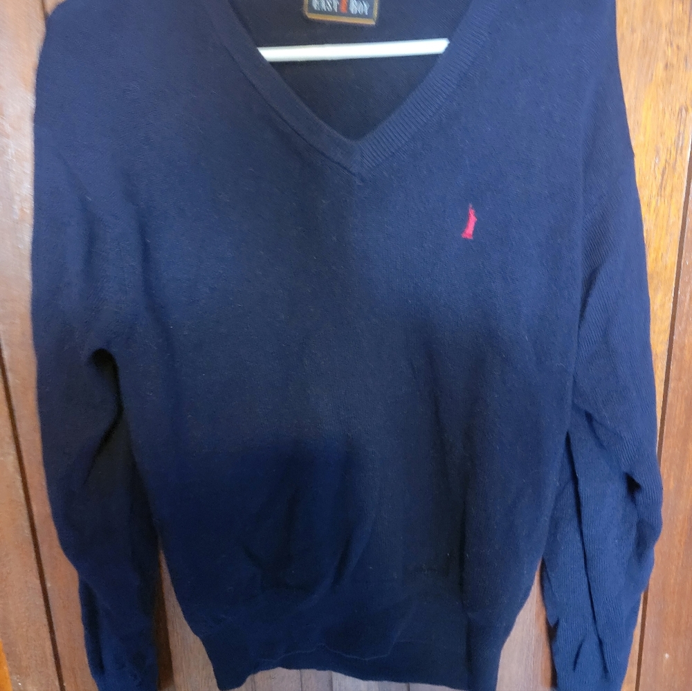 Womens v neck sweater,size M,navy